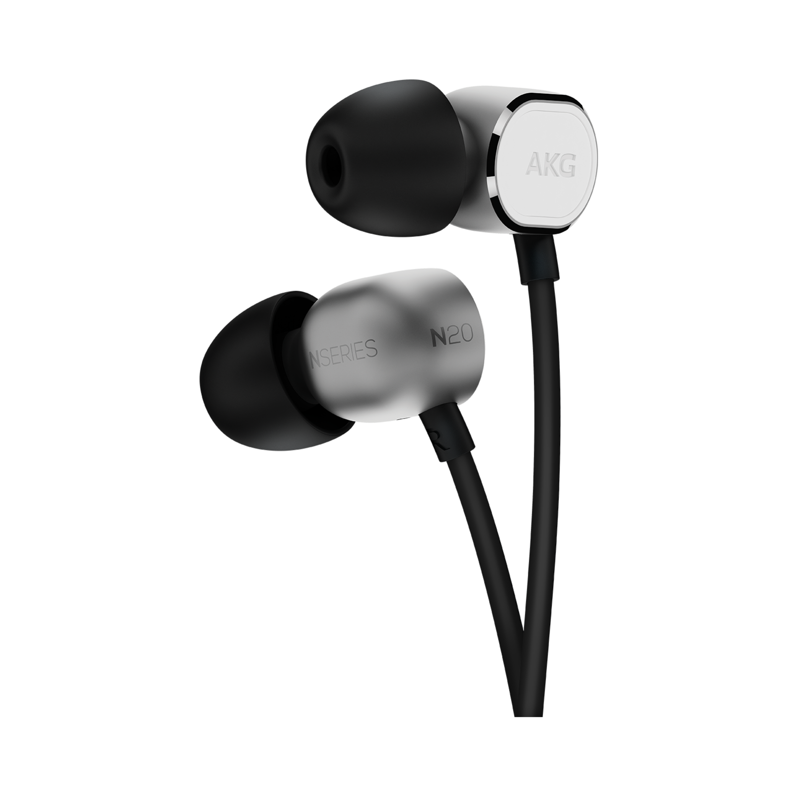 N20U - Silver - Reference class in-ear headphones with universal 3 button remote. - Hero